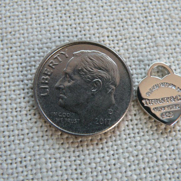 Tiffany & Co Small Mini Size Solid 925 Sterling Silver Heart Charm Pendant - Picture 6 of 13